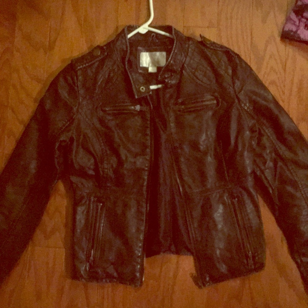 Black faux leather jacket
